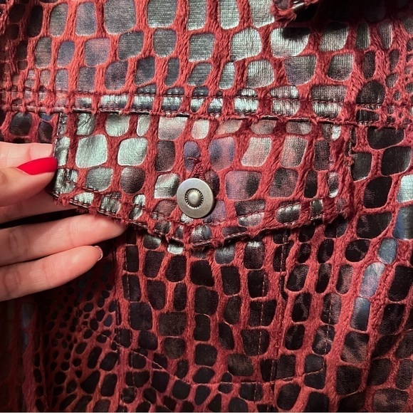 NWT Ruby Rd Woman Sz 20 W Full Zip Maroon Black Gator Jacket 3/4 Sleeve Collared - Picture 7 of 10